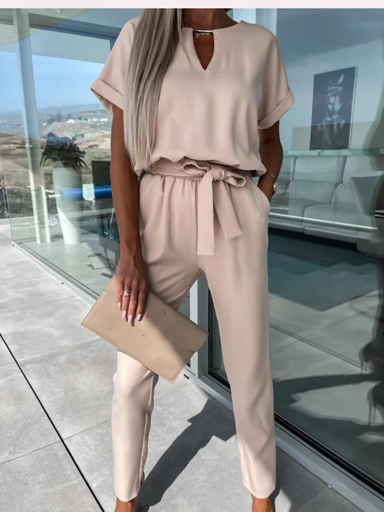 Isolde - Zomerse Sandy Jumpsuit Met Luchtige Pasvorm
