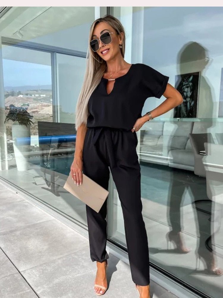 Isolde - Zomerse Sandy Jumpsuit Met Luchtige Pasvorm
