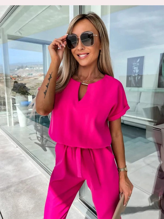Isolde - Zomerse Sandy Jumpsuit Met Luchtige Pasvorm
