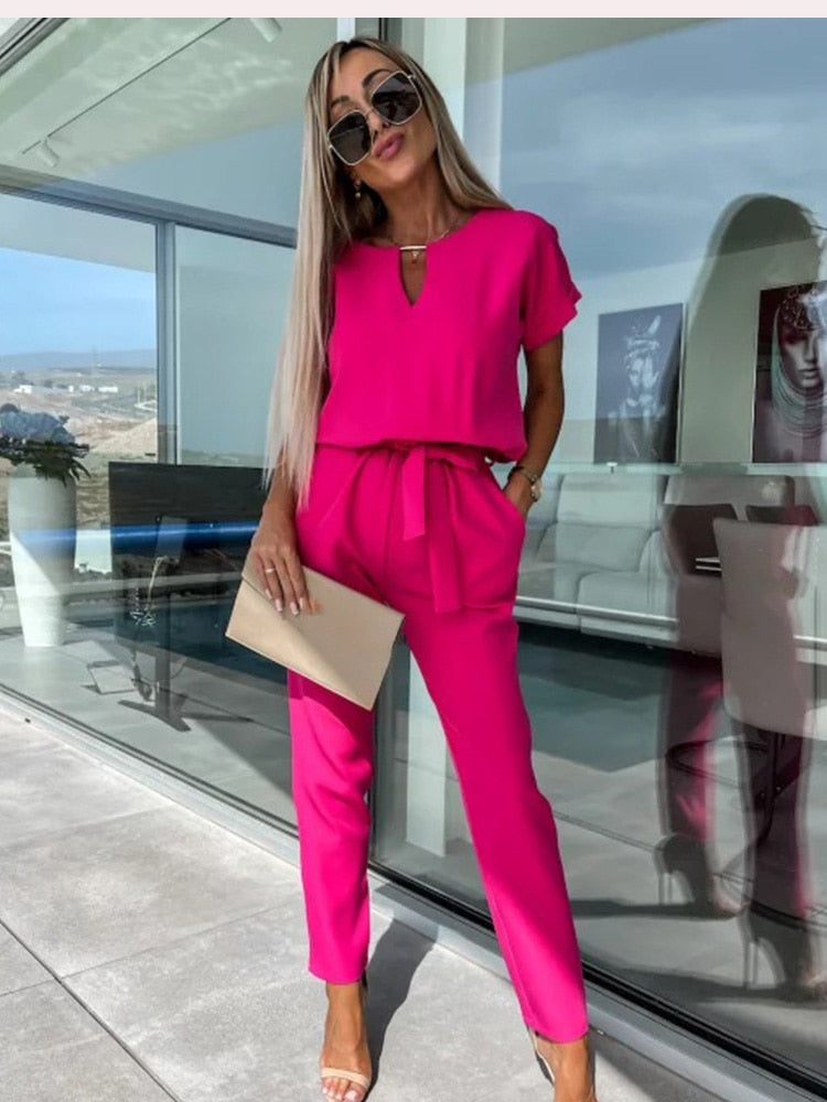 Isolde - Zomerse Sandy Jumpsuit Met Luchtige Pasvorm