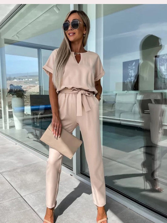 Isolde - Zomerse Sandy Jumpsuit Met Luchtige Pasvorm