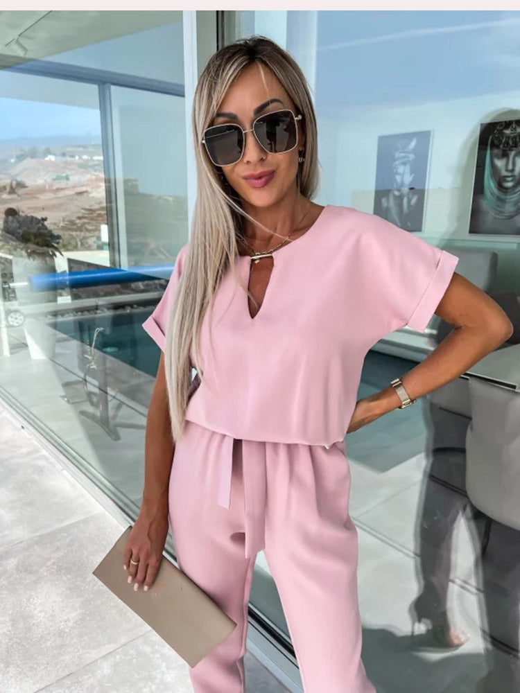 Isolde - Zomerse Sandy Jumpsuit Met Luchtige Pasvorm