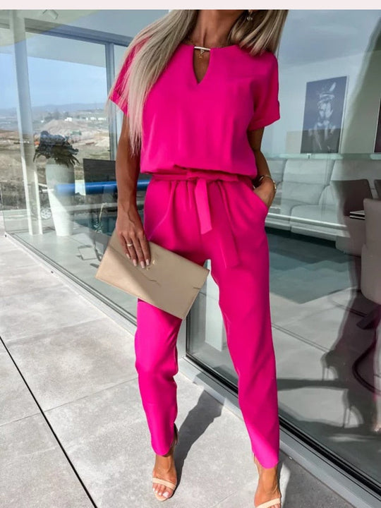 Isolde - Zomerse Sandy Jumpsuit Met Luchtige Pasvorm