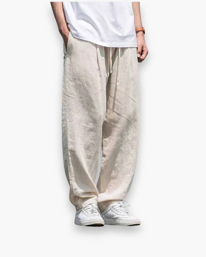 Linnen broek voor dames, zomer, casual, losse katoenen borduurwerk, kant, casual, elastische taille, lange broek voor vrouwen, wit, M Linnen broek voor dames, zomer, casual, losse katoenen borduurwerk, kant, casual, elastische taille, lange broek voor vrouwen, wit, M