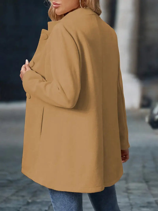 Sharon - Elegante Getailleerde Knopen Jas