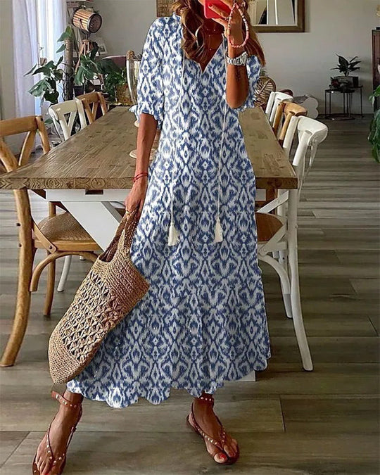 Anouk | Boho Maxi Jurk Dames Met Print