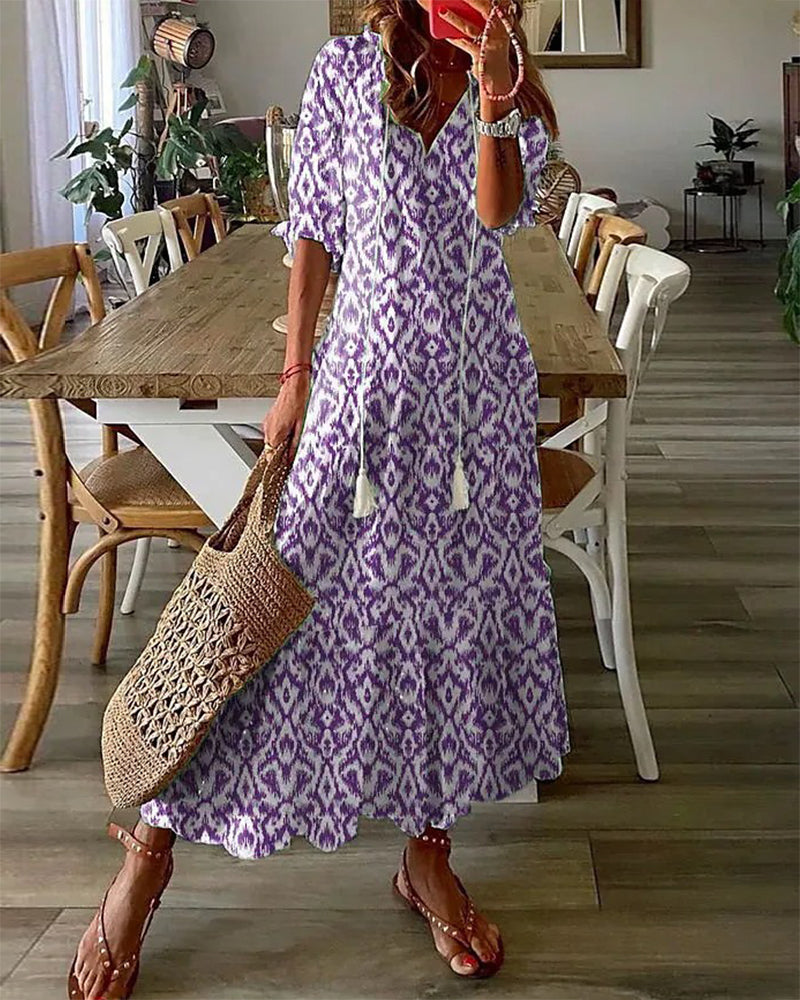 Odette – Maxi-jurk in boho-stijl met Ibiza vibes, luchtig katoen