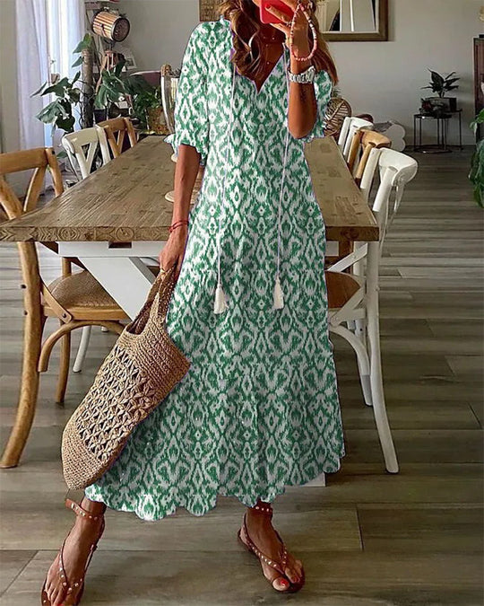 Roos - Zwierige Boho Maxi Jurk Dames