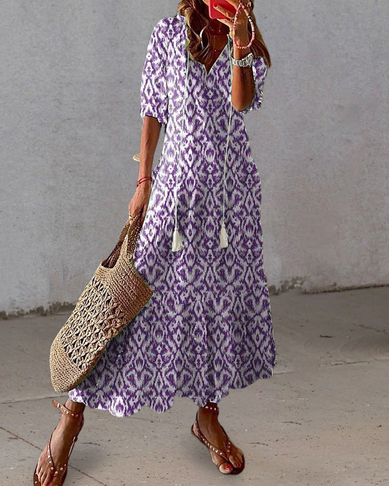 Roos - Zwierige Boho Maxi Jurk Dames
