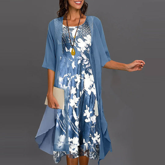 Jurk Dames Elegant Met Vest - Anouk