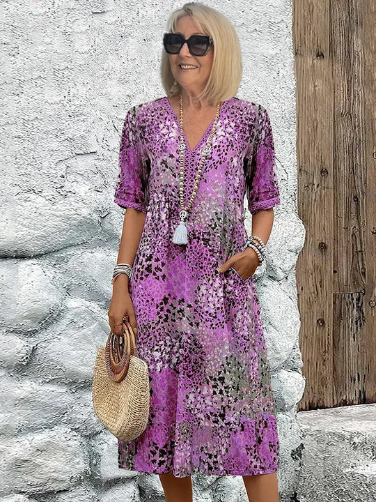 Midi Jurk Dames Boho Vrouwelijk - Lieke