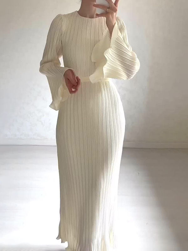 Lotte - Geplooide Lange Jurk - Elegant en Comfortabel - Dames-1