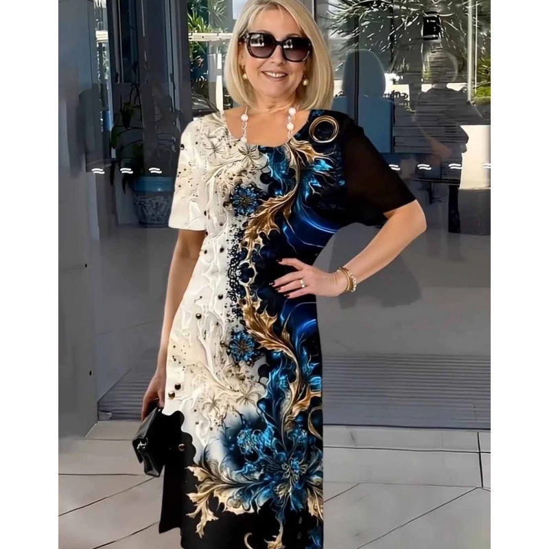 Carla - Stijlvolle Midi Jurk met Bloemenprint Dames
