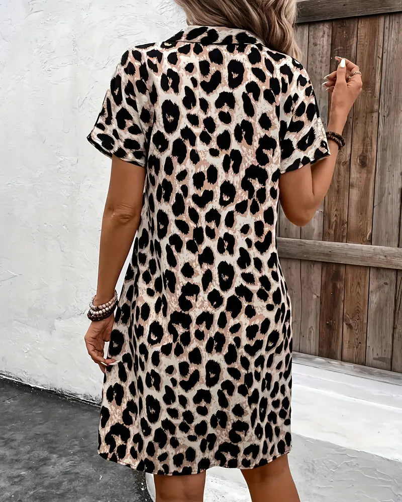 Madeline | Korte Jurk Dames Met Luipaardprint