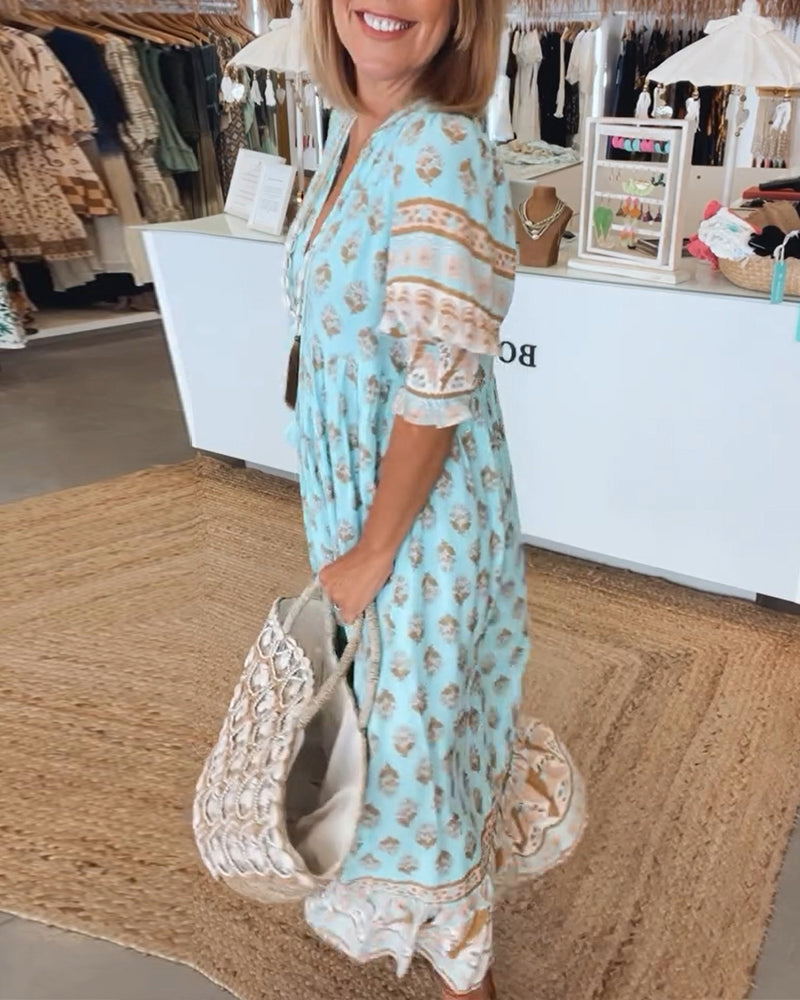 Tuniek Jurk Dames Boho Met Print - Demi