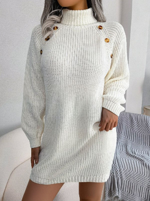 Sophie - Zwarte Mini Jurk - Comfortabele Coltrui Pasvorm - Dames-1