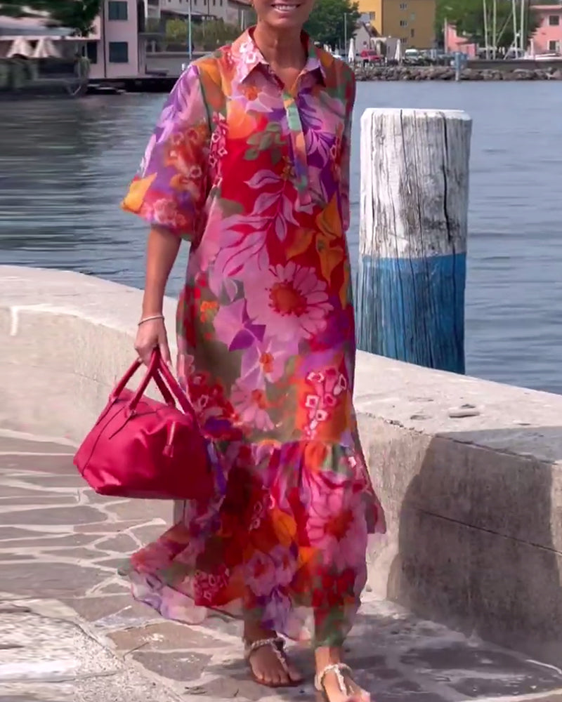 Maxi Tuniek Jurk Dames Met Bloemenprint - Eva