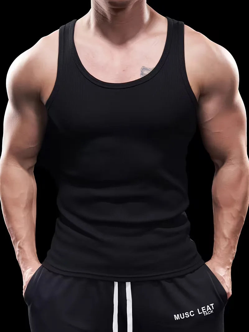 Geribbelde Tanktop Heren Slim Fit - Tycho