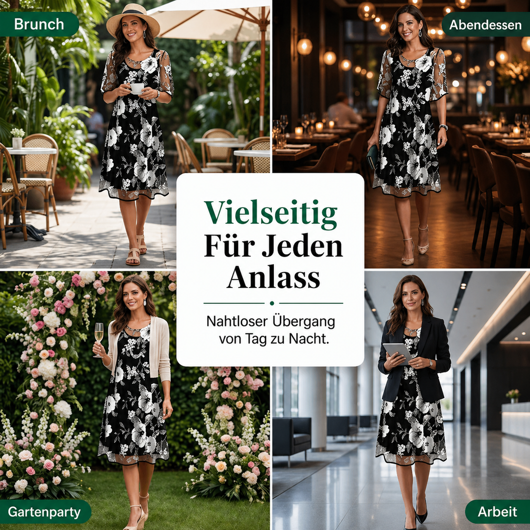 Yolanda - Elegante Chiffon Jurk met Bloemenprint