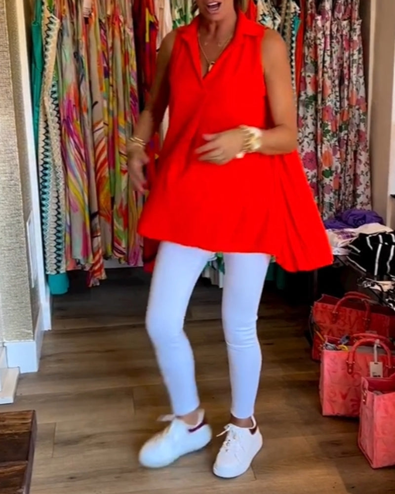 Lotte - Mouwloze Ruches Top
