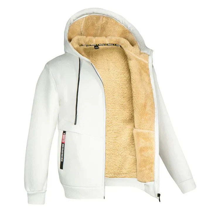 Lucas – Fleecehoodie met ritssluiting en schapenvachtvoering voor extra warmte