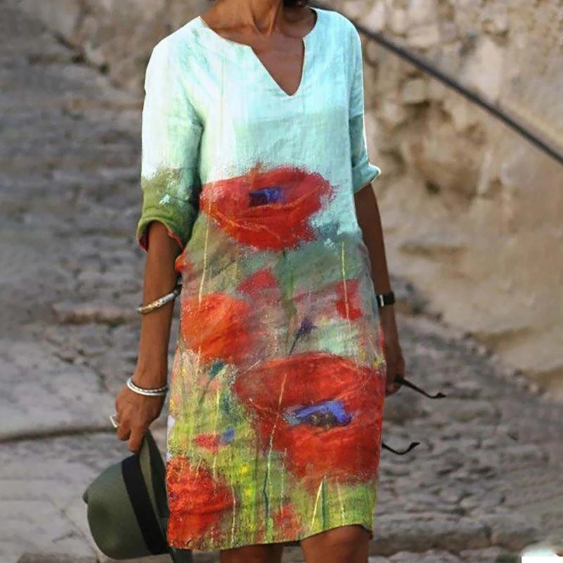 Zara - Stijlvolle Tuniek Jurk met Bloemenprint Dames