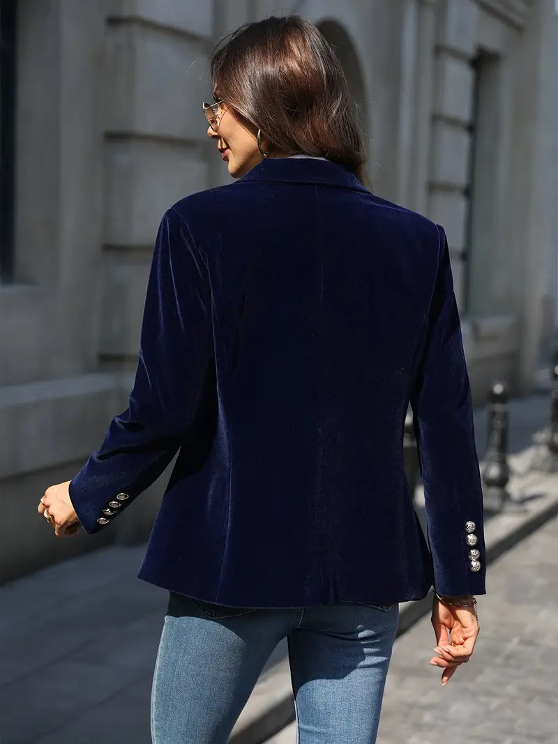 Vanessa - Elegant Fluwelen Knopen Blazer
