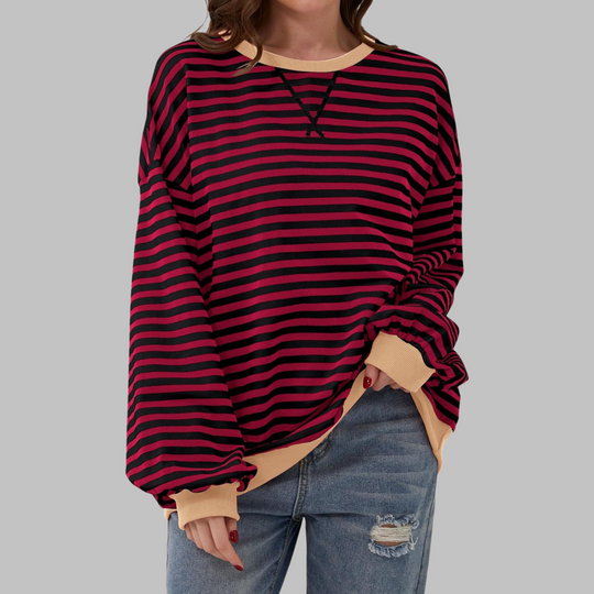 Michelle | Stijlvolle Gestreepte Oversized Trui