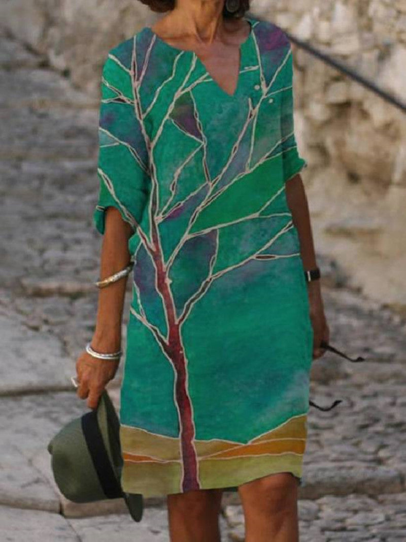 Zara - Stijlvolle Tuniek Jurk met Bloemenprint Dames