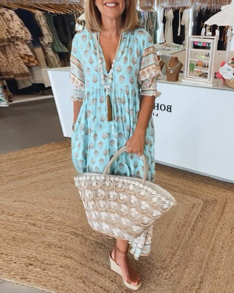Tuniek Jurk Dames Boho Met Print - Demi