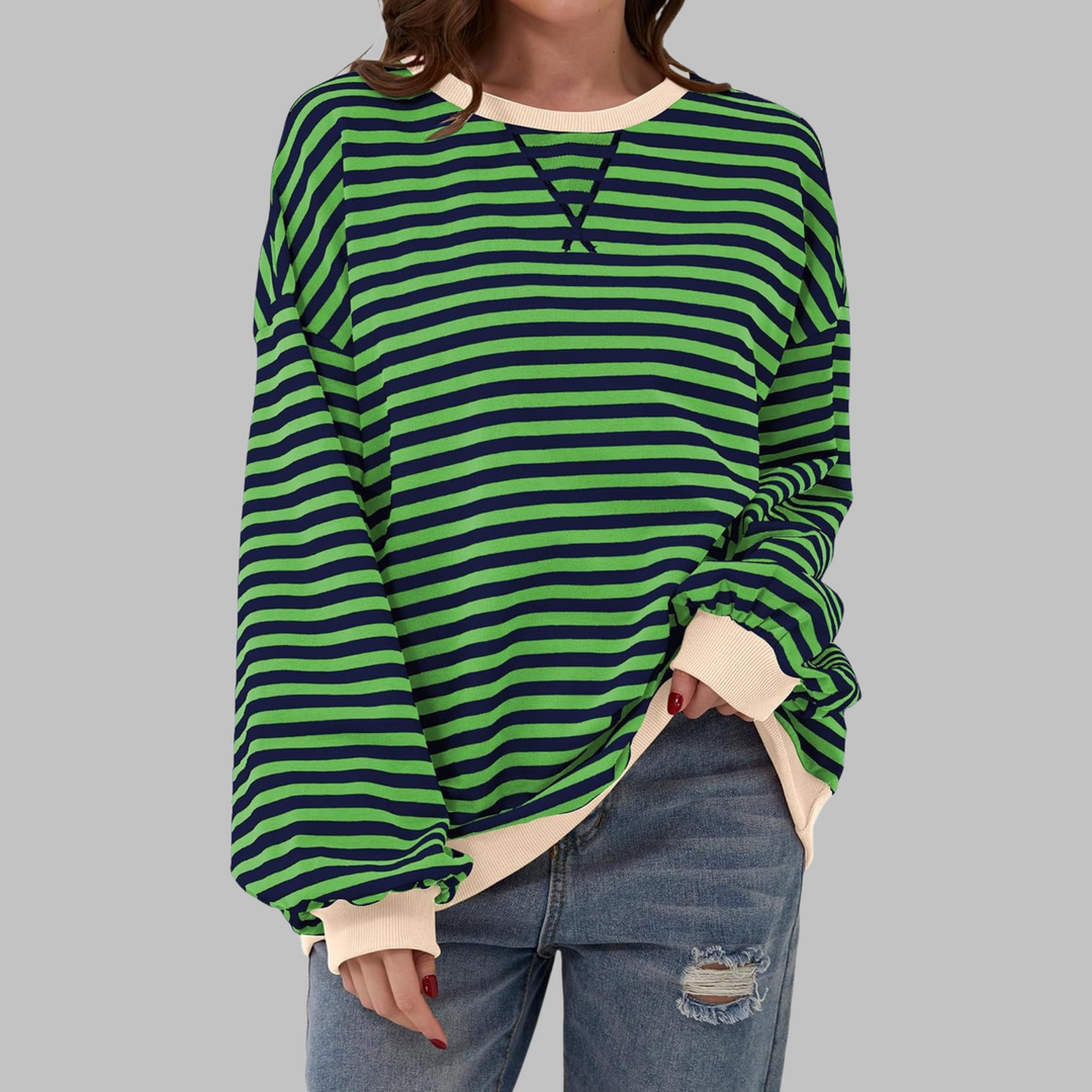 Michelle | Stijlvolle Gestreepte Oversized Trui