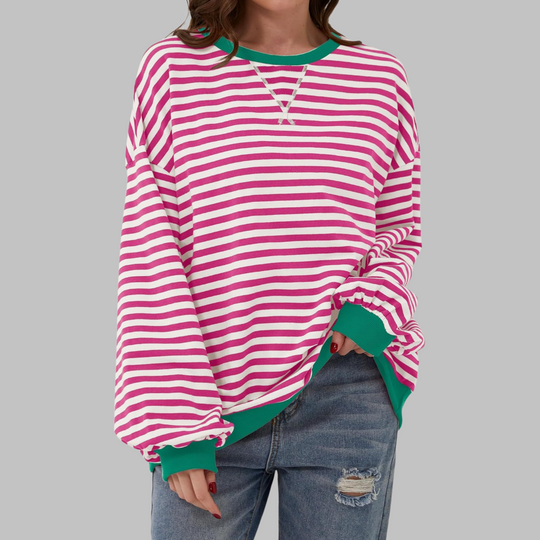 Michelle | Stijlvolle Gestreepte Oversized Trui