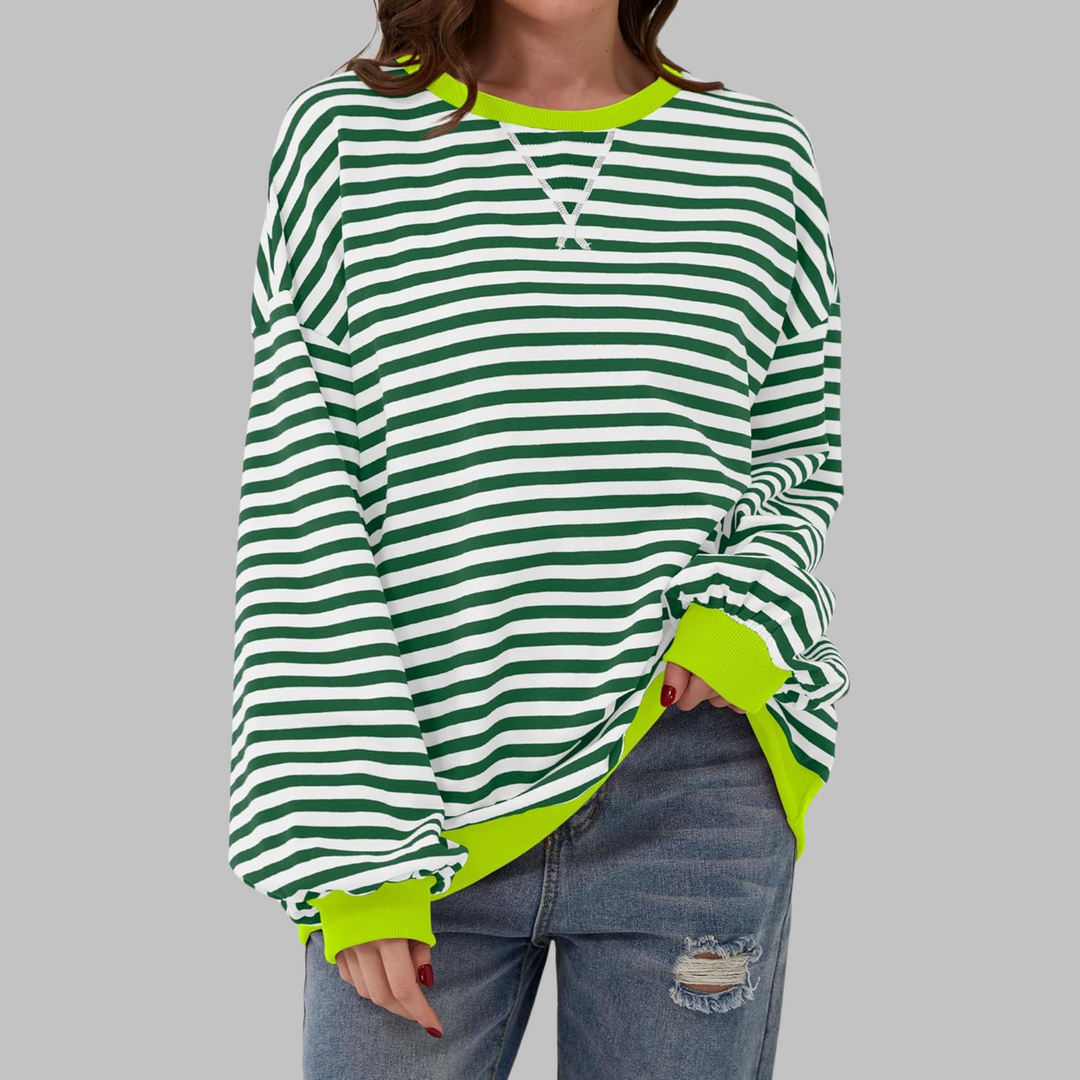 Michelle | Stijlvolle Gestreepte Oversized Trui