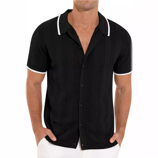 Jeroen - Gebreid Poloshirt - Casual Elegantie - Heren Polo-1