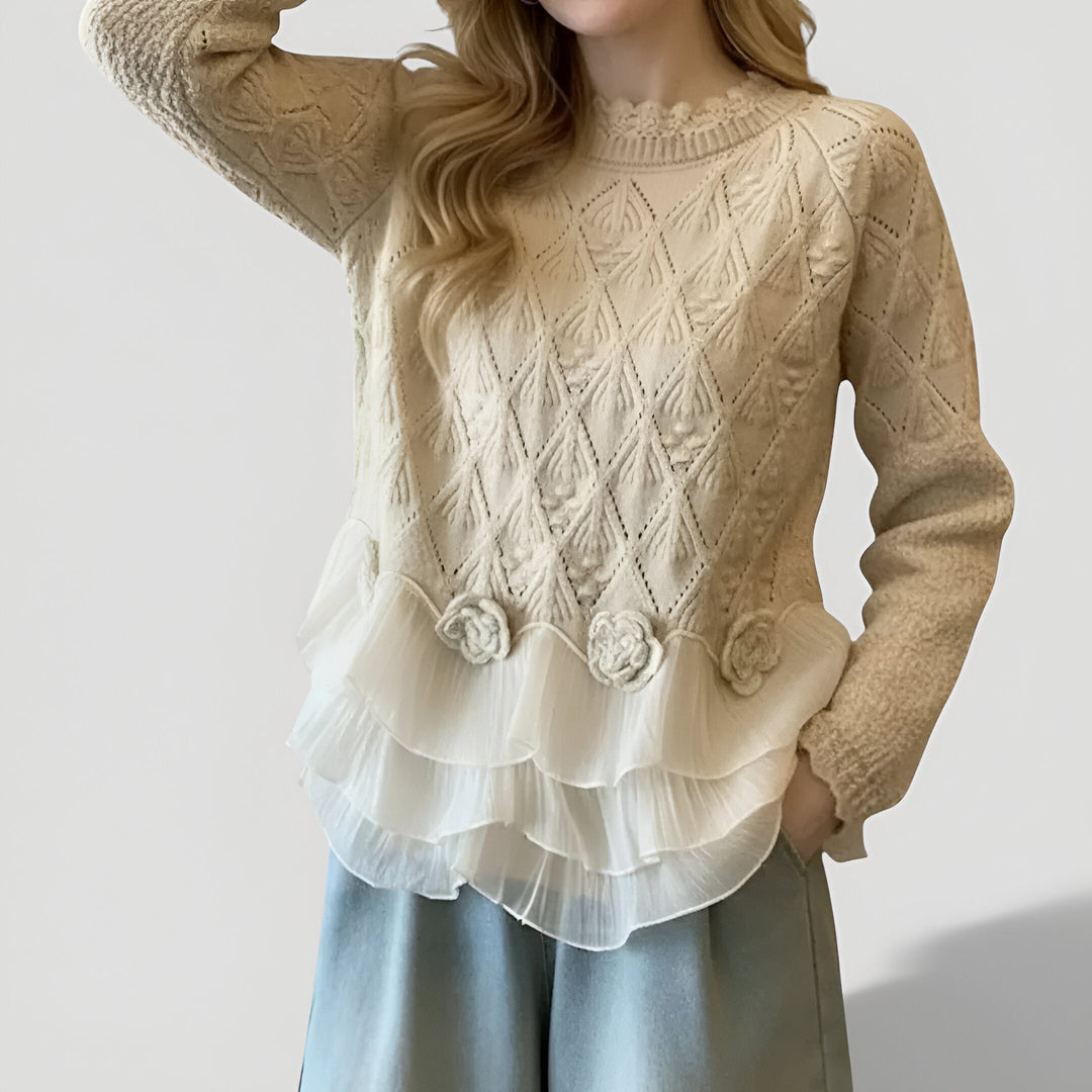 Caroline | Elegante Ruches Gebreide Trui