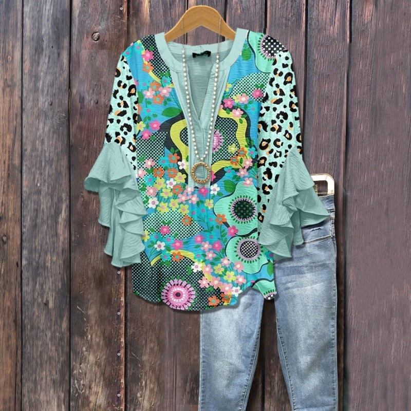 Vintage Tuniek Dames Met Bloemenprint - Sara
