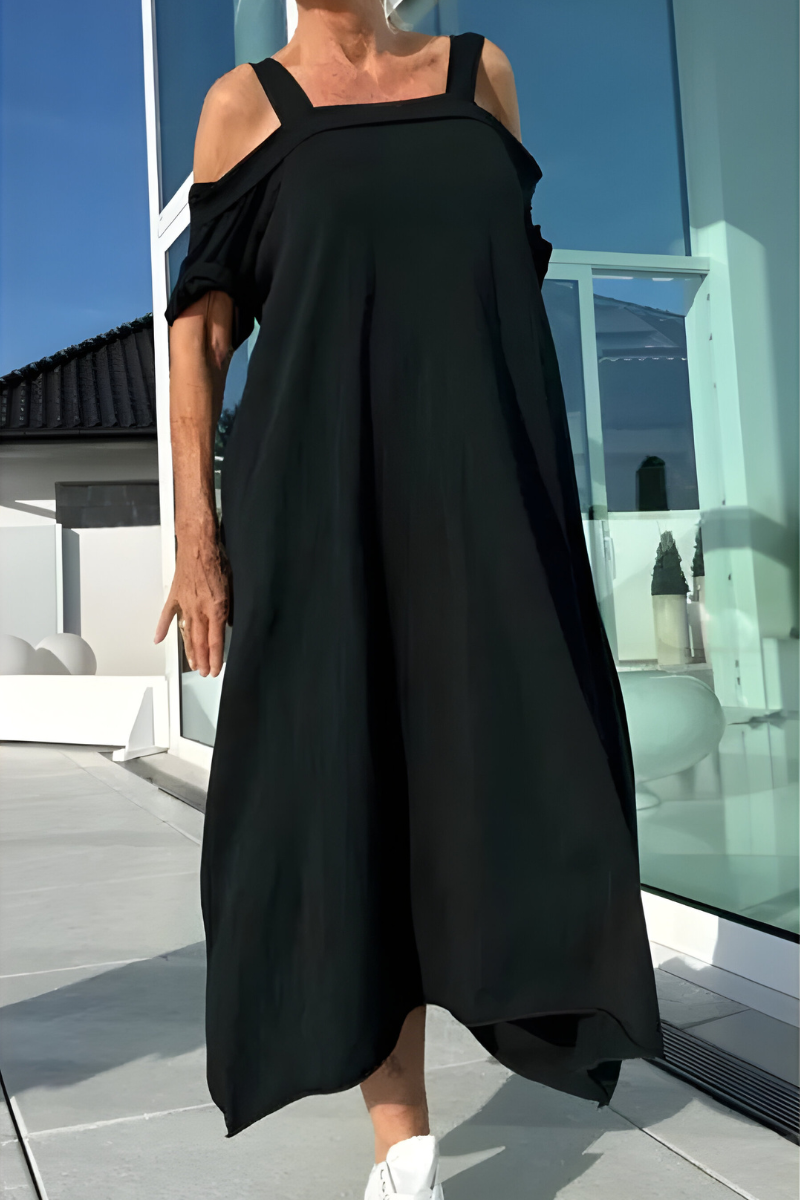 Sharon - Luchtige Cold Shoulder Maxi Jurk
