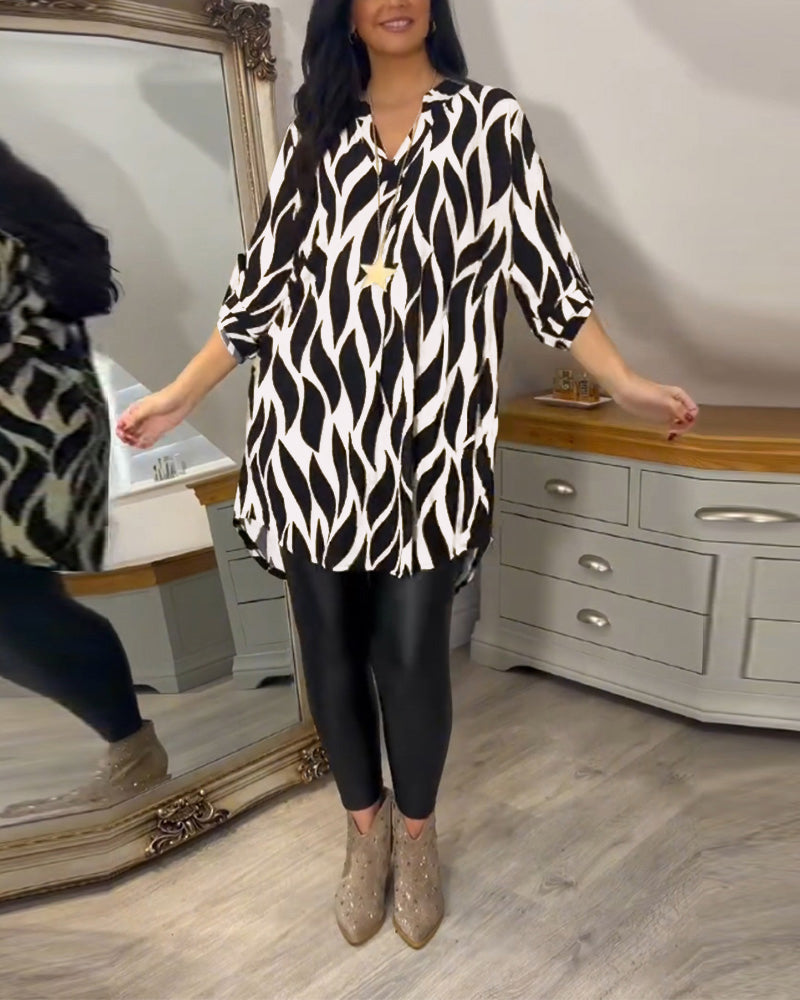 Oversized Blouse Dames Zebra Print Lange Mouw - Chloe