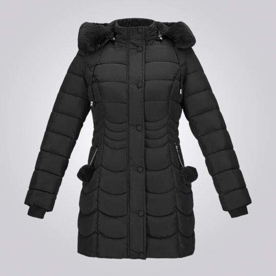 Saskia - Elegante Lange Gewatteerde Winterjas