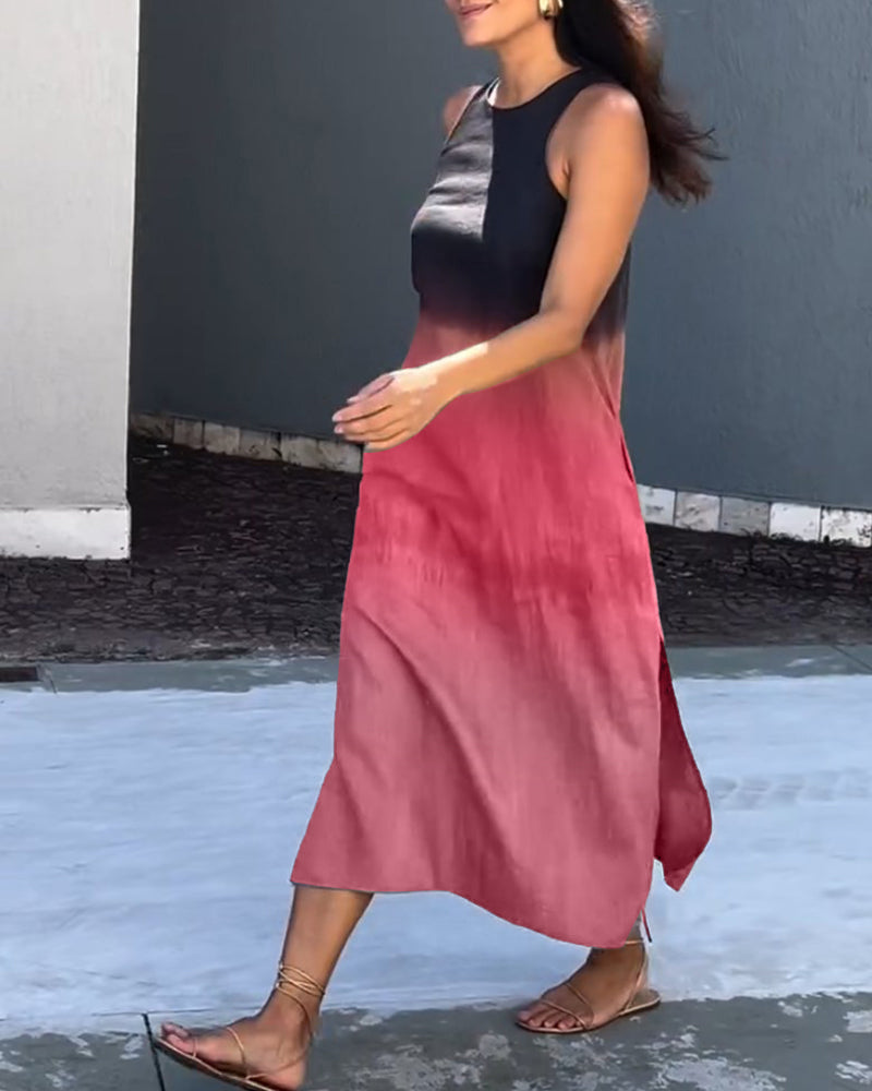 Tessa - Elegante Mouwloze Linnen Midi Jurk