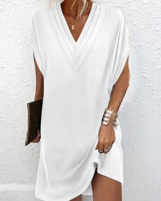 Tess - Elegante Korte Jurk met Diepe V-hals Dames