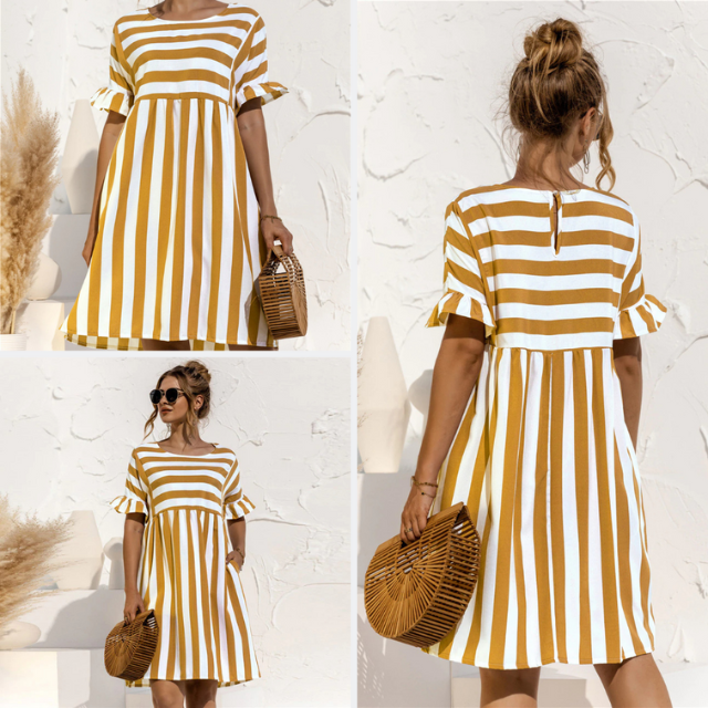 Miranda - Trendy Gestreepte Jurk