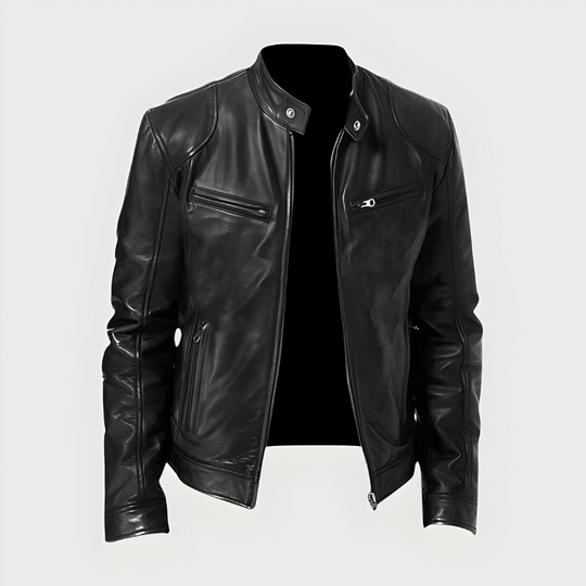 Victor - Stijlvolle Slim Fit Leren Bikerjack