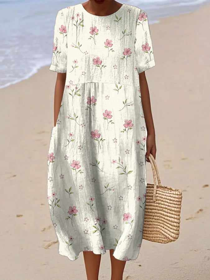 Jurk Dames Met Bloemenprint Korte Mouw - Zara