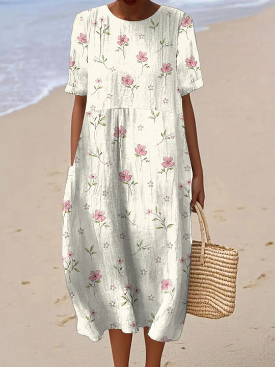 Jurk Dames Met Bloemenprint Korte Mouw - Zara