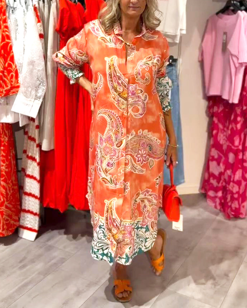 Romy - Paisley Maxi Blousejurk Dames