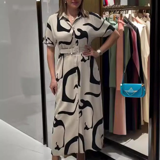 Anouk - Lange Overhemdjurk met Print