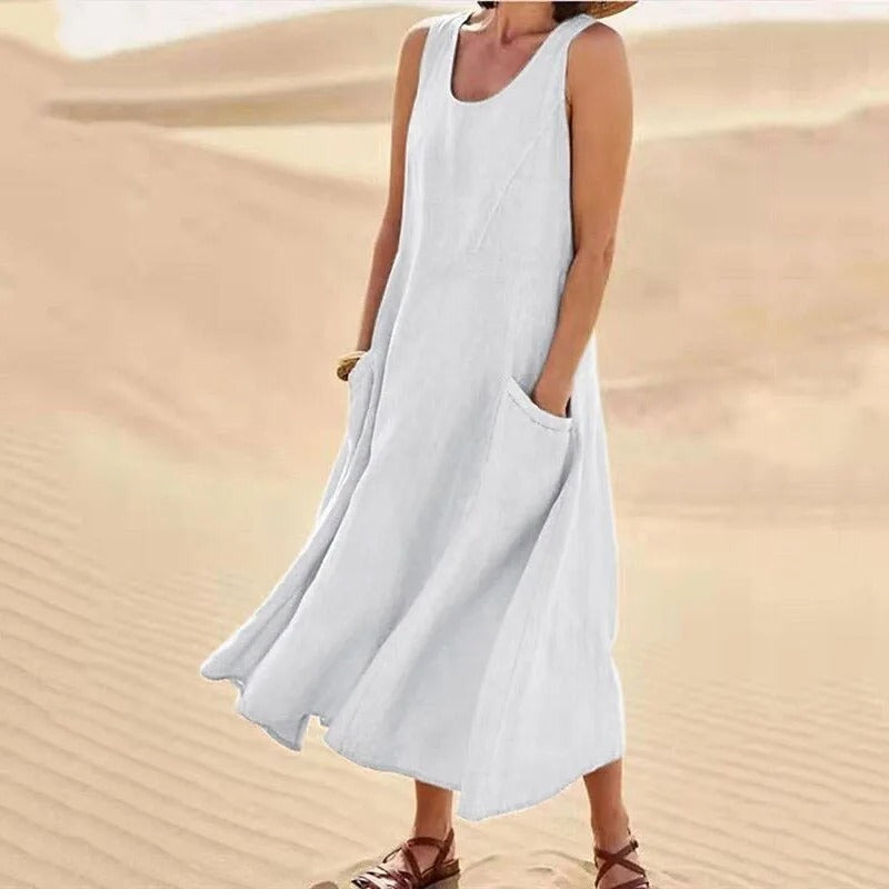Monique - Luchtige Linnen Strandjurk