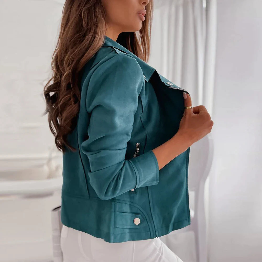 Luna - Suède jas dames vintage