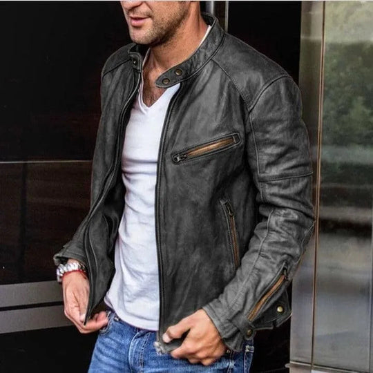 Miles | Stijlvolle Vintage Leren Bikerjack